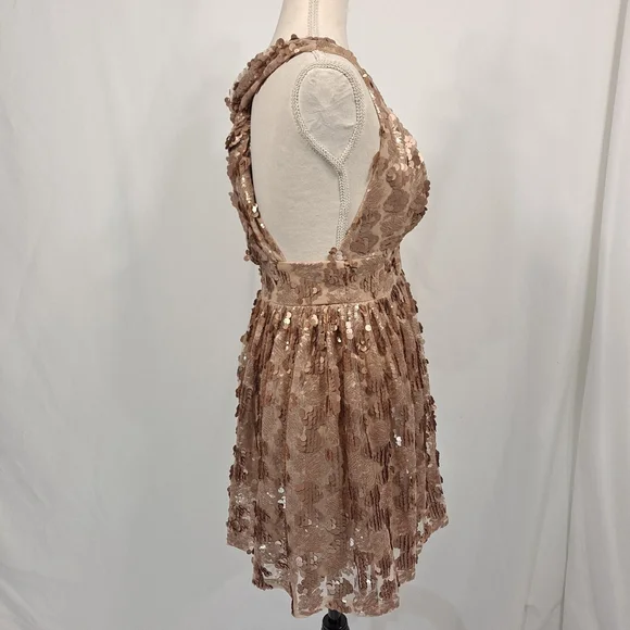 Lulu's Gold Got That Glam Sequined Dress - Picture 14 of 16